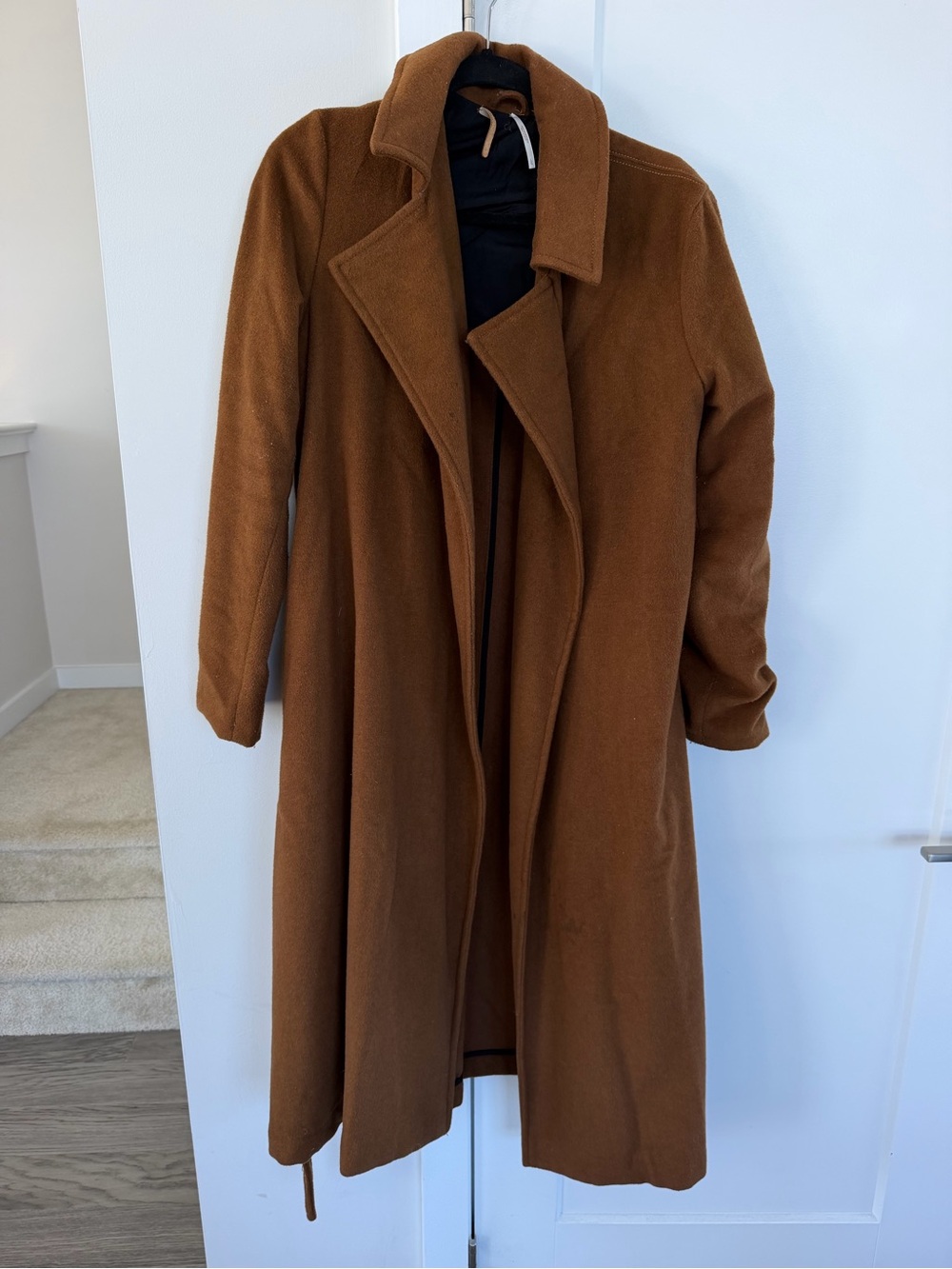 Free People Chestnut Brown Long Trench Coat